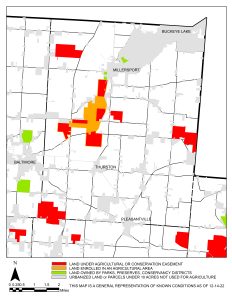 Map of Walnut Township farmland preservation easements